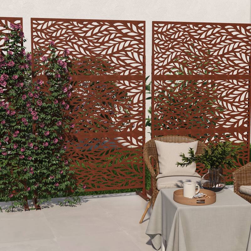 Outdoor Privacy Screen with Stand (Set of 2)