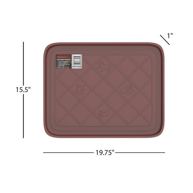All Weather Boot Tray - Small Water-Resistant Plastic Utility Shoe Mat for Indoor and Outdoor Use by Stalwart (Gray)