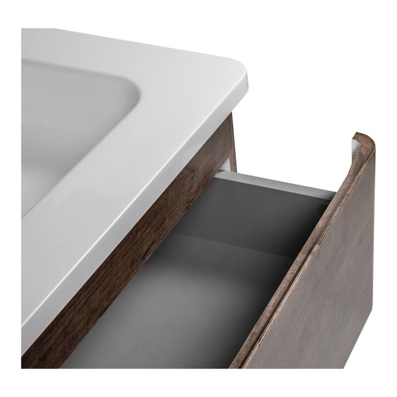 Modern Wall-Mounted Bathroom Vanity with Washbasin | Comfort Collection mirror Diamond 32" included