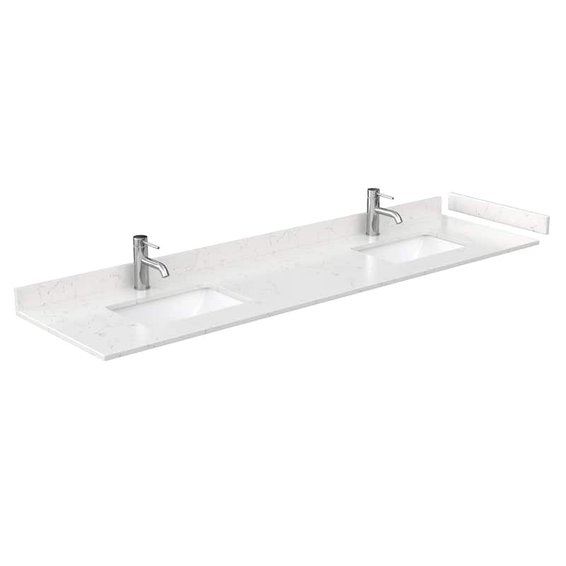 Daria 80 Inch Double Vanity, Cultured Marble Top, Medicine Cabinets