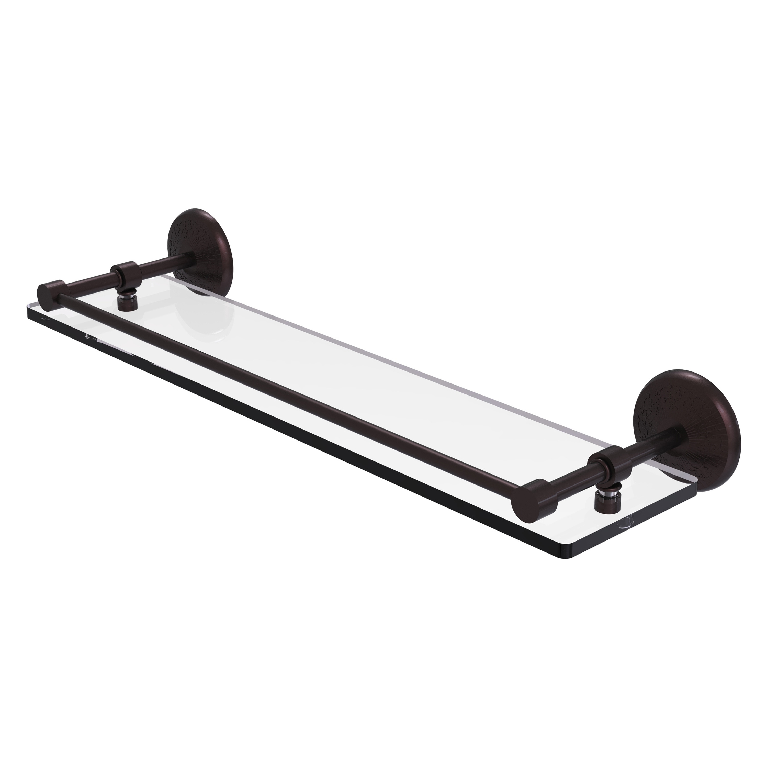 Allied Brass Monte Carlo 16 Inch Tempered Glass Shelf with Gallery Rail