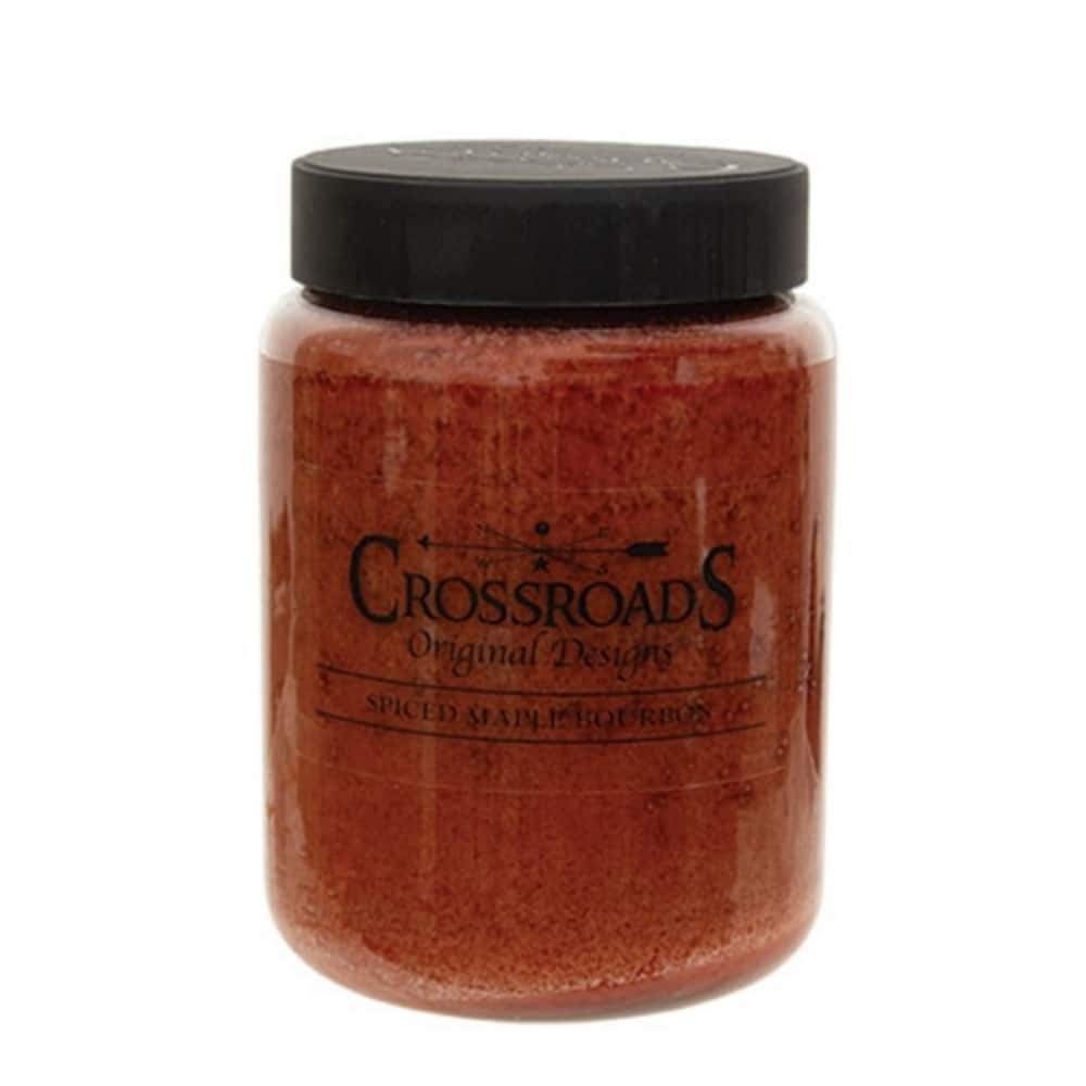 Brown Glass Spiced Maple Bourbon Jar Candle with Lid Decor - N/A