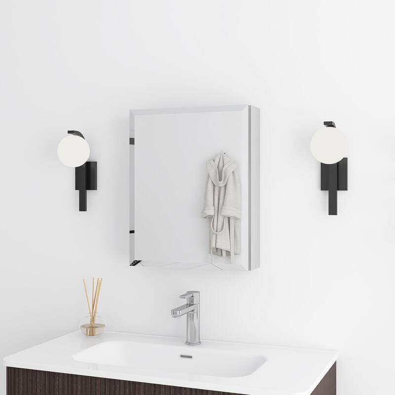 Rectangular Aluminum Medicine Cabinet with Mirror