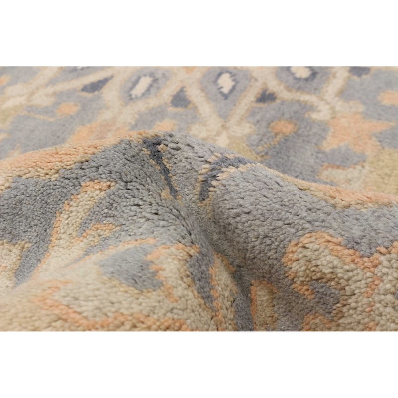 ECARPETGALLERY Hand-knotted Royal Oushak Light Denim Blue Wool Rug - 7'10 x 7'10