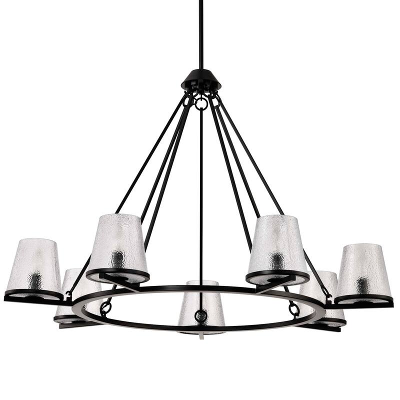 Nuvo Lighting 60/8259 Valentine 7 Light 40" Wide Ring Chandelier - Black