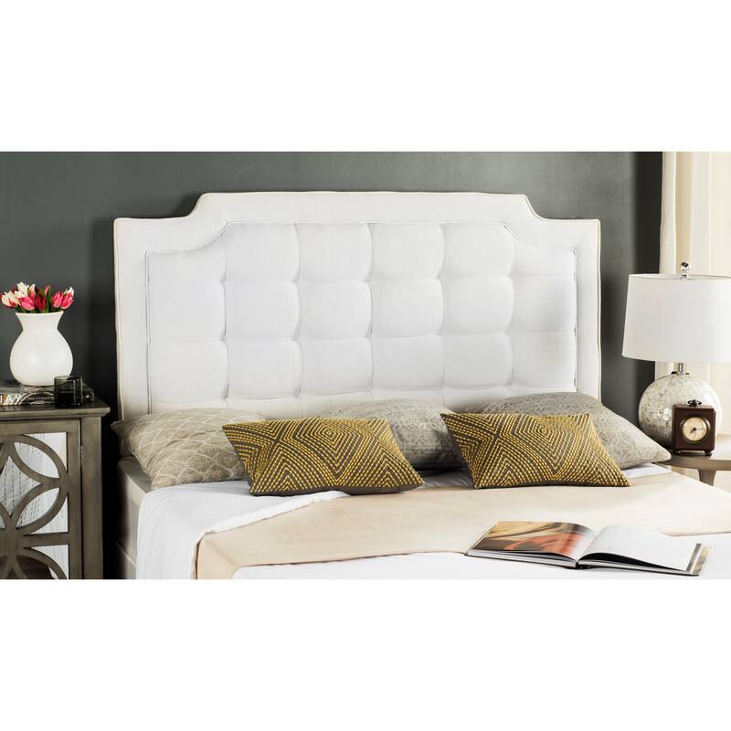 SAFAVIEH Shanika Taupe Upholstered Tufted Headboard (King)