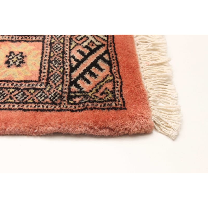 ECARPETGALLERY Hand-knotted Finest Peshawar Bokhara Salmon Wool Rug - 2'7 x 10'3