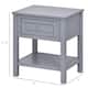 HOMCOM Accent End Table Nightstand with Grey Tabletop, Storage Drawer, and Bottom Shelf