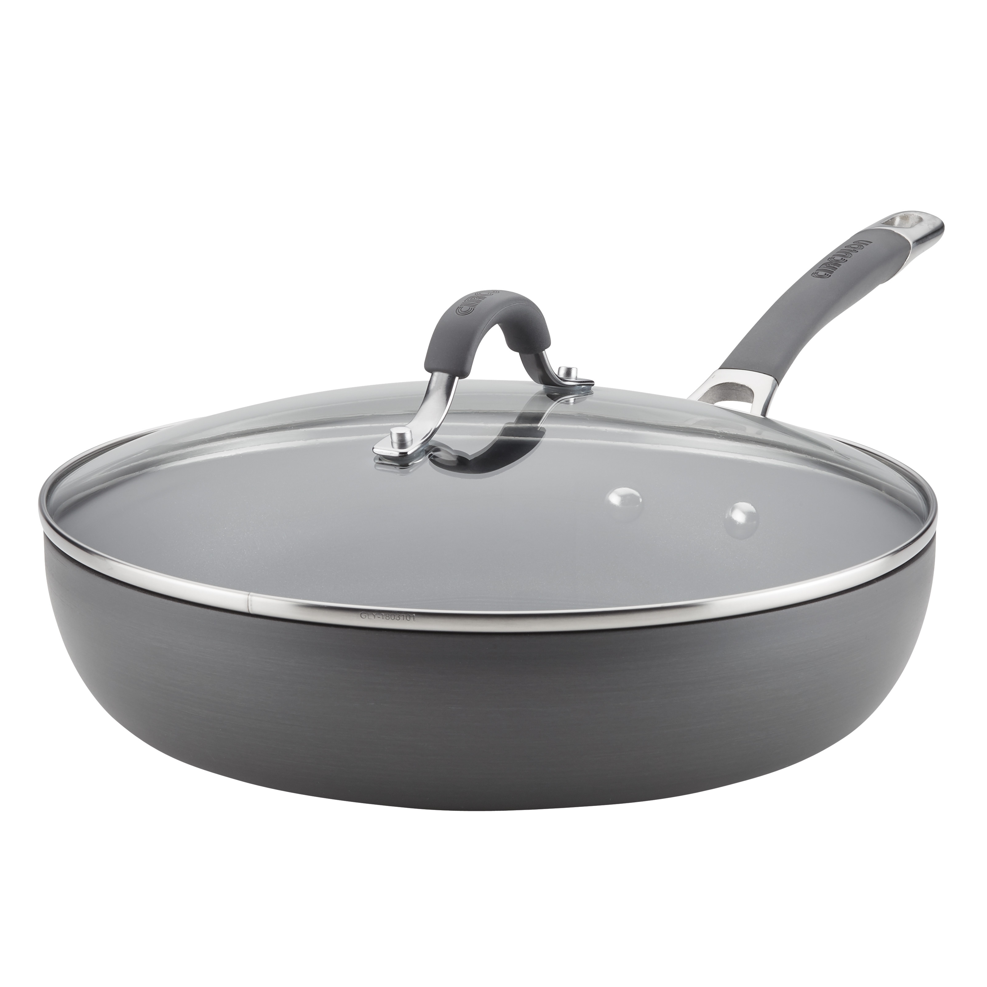 12-Inch Deep Frying Pan with Lid and Helper Handle