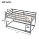 preview thumbnail 4 of 7, Gray Twin over Twin Solid Wood Floor Low Bunk Bed with Ladder & Guardrails