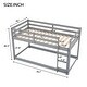 Twin over Twin Floor Low Bunk Bed Sturdy Wood Beds with Ladder, Full ...