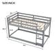 Twin over Twin Floor Low Bunk Bed Sturdy Wood Beds with Ladder, Full ...