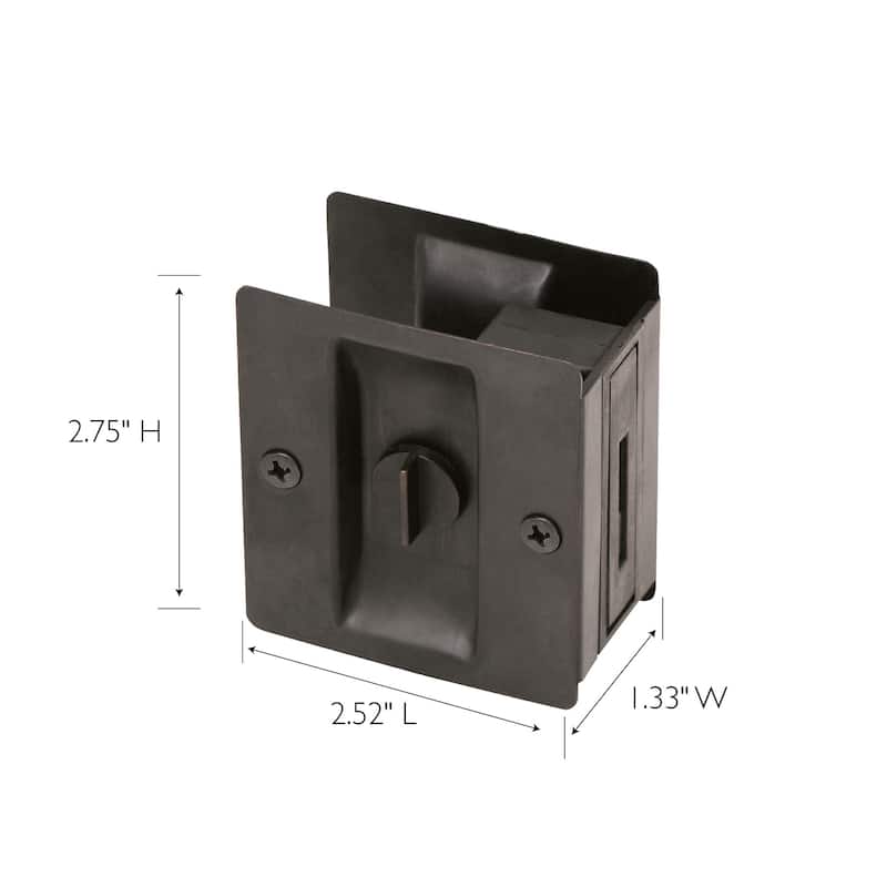 Design House Pocket Door Privacy Bed and Bath Lock Oil Rubbed Bronze 2-Pack