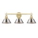 preview thumbnail 2 of 0, Yep by Golden Lighting Orwell 3-light Vanity in Brushed Champagne Brass and Pewter shade - Gold