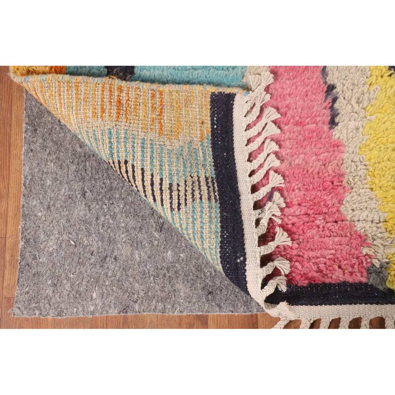 Multicolor Moroccan Oriental Area Rug Handmade Wool Carpet - 8'10" x 13'0"