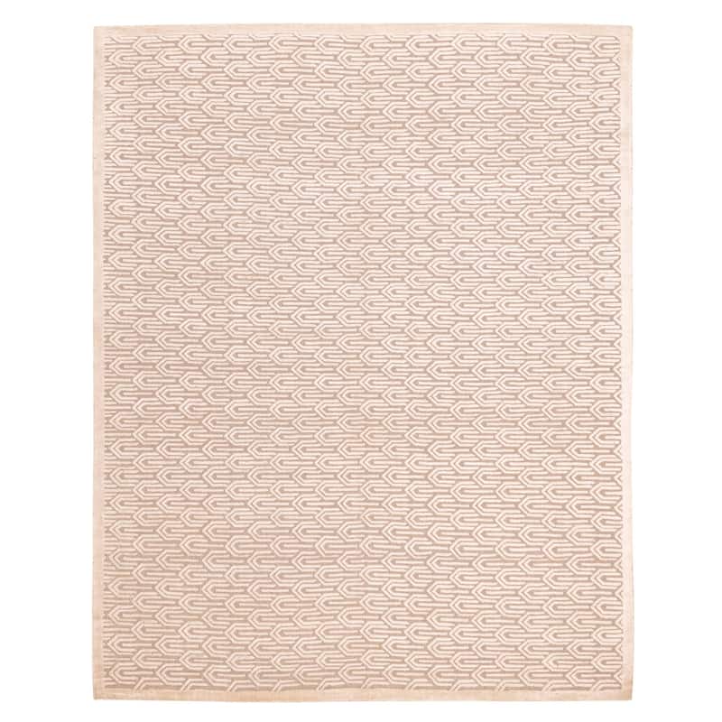 ECARPETGALLERY Hand Loomed Elysian Ivory, Taupe Rug - 7'9 x 9'10