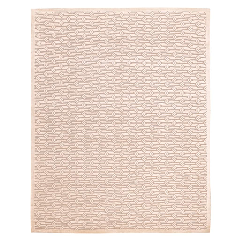 ECARPETGALLERY Hand Loomed Elysian Ivory, Taupe Rug - 7'9 x 9'10