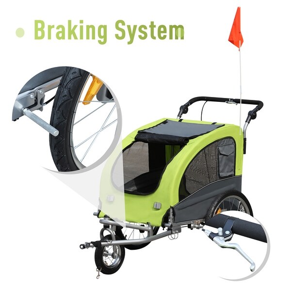 2 in 1 pet dog bike trailer