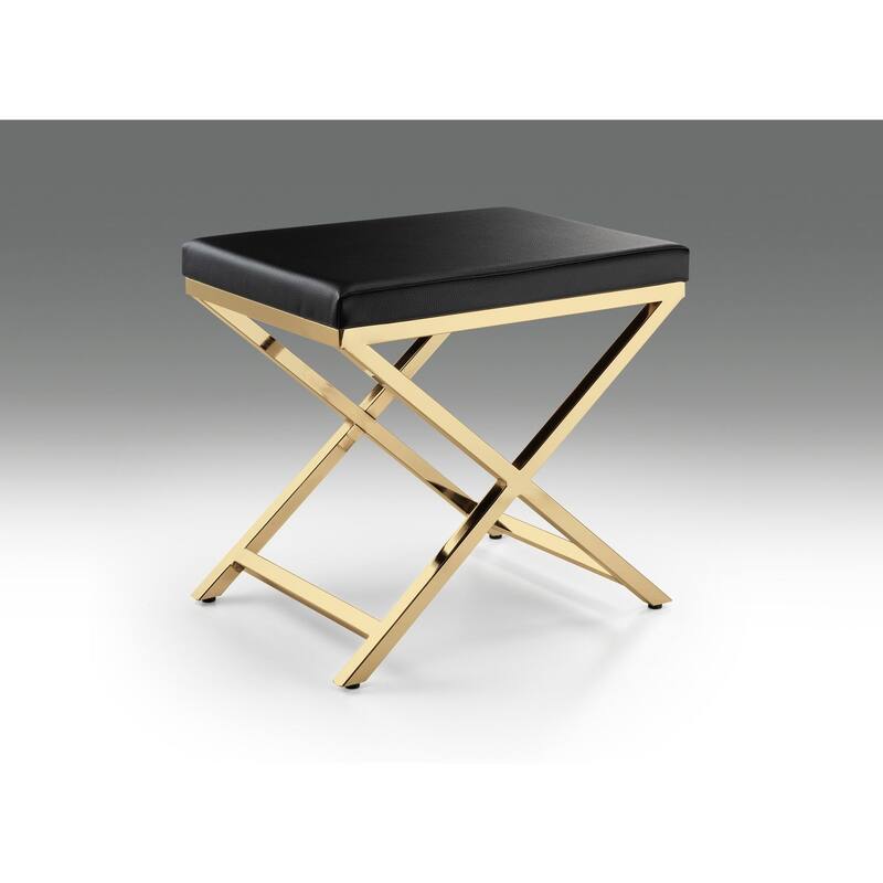 PU chair with chrome base - Black/Gold