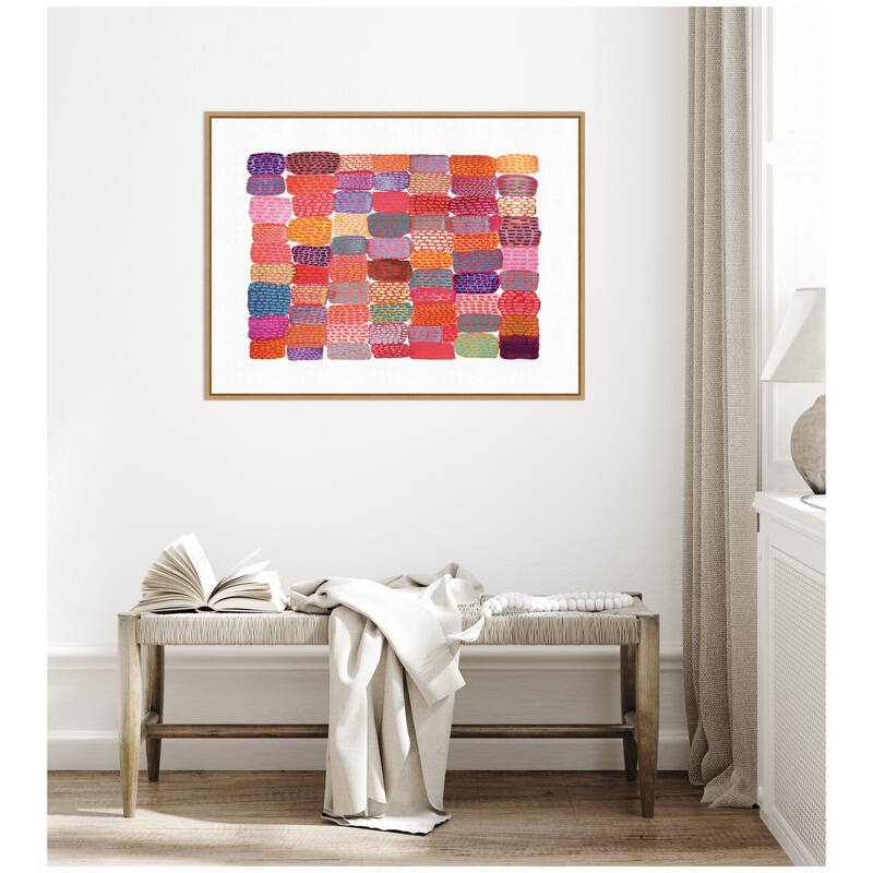 Kate and Laurel LD Palette Patchwork by Lordy Dordie Framed Canvas Wall Art Print