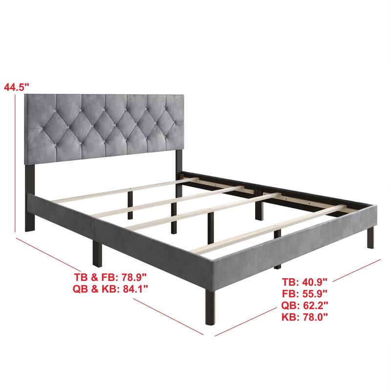 Clayfell Groton Tufted Upholstered Panel Bed