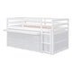 preview thumbnail 12 of 38, Functional Twin Size Wooden Loft Bed with Retractable Writing Desk and 4 Drawers, Solid Construction, Versatility galore, White