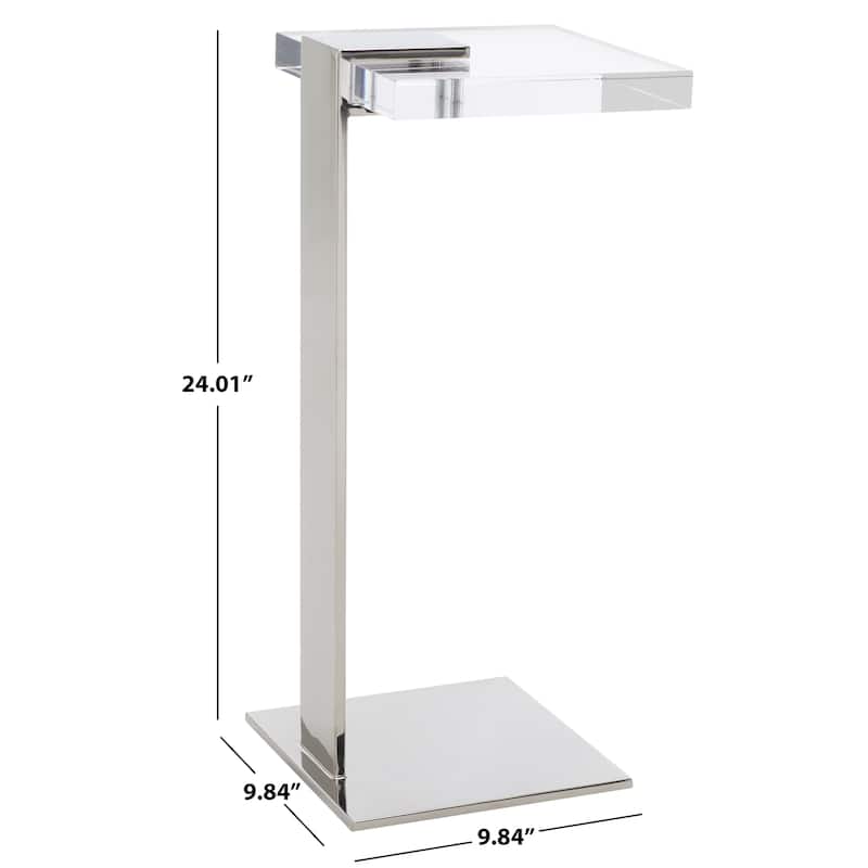 SAFAVIEH Couture Shiloh Acrylic Drink Table - 9.8" W x 9.8" L x 24" H - 10Wx10Dx24H