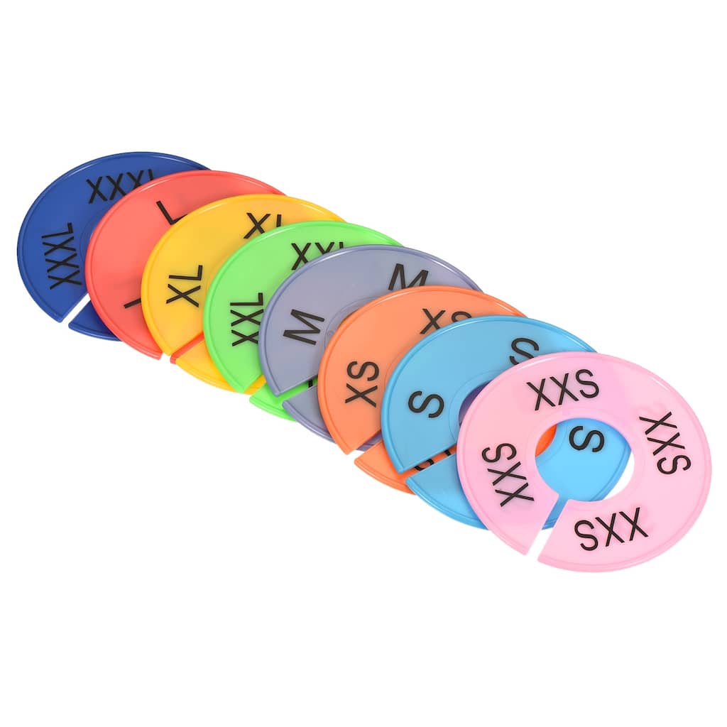 8 Pcs Clothes Dividers Round Sorting Wardrobe Size Separator 2XS-3XL - Multicolor