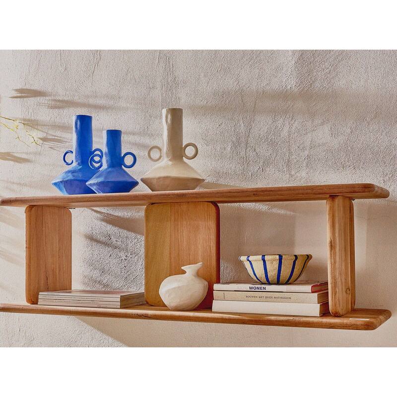 Matte Jug Vase with Ring Handles and Flared Base - 11.25" - White