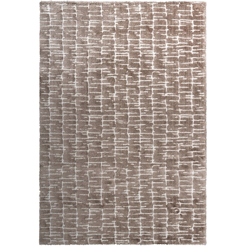 Nina Genesis Brown and Ivory Recycled Polyester Area Rug - 9' x 12'