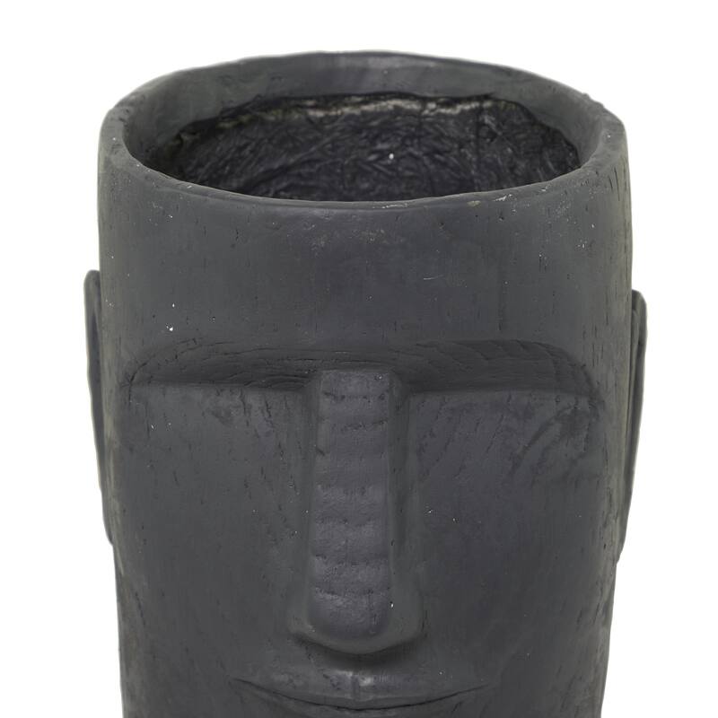 Magnesium Oxide Easter Island Head Indoor Outdoor Planter - Dark Gray or Brown - Roche River Decor