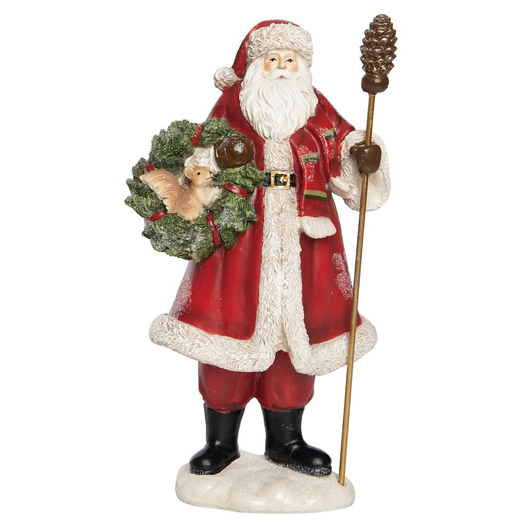 Transpac Resin 11.75 in. Multicolored Christmas Rustic Santa Figurine