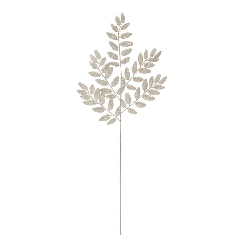 Glittered Leaf Artificial Christmas Sprays - 26.5" - Silver - Set of 6