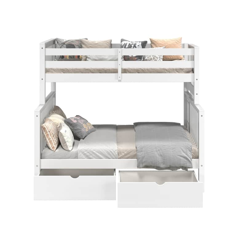 Taylor & Olive Trillium Twin over Full Bunk Bed, 2 Drawers