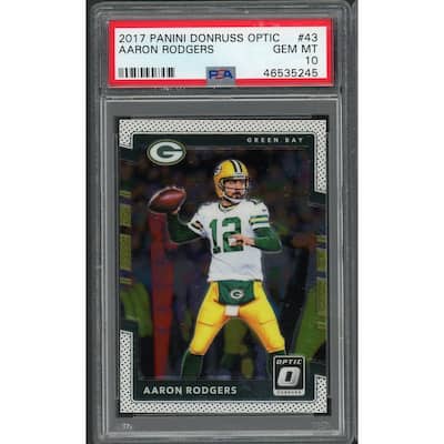 Aaron Rodgers 2017 Panini Donruss Optic Football Card #43 Graded PSA 10 - 8'6" x 11'6"
