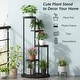 preview thumbnail 11 of 12, 4-Tier Plant Stand Indoor, Tall Wood Plant Shelf Holders, Set of One - 19.68”L* 19.68”W* 40.94”H