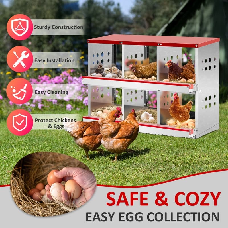 Metal Poultry Nest Box Wall Mount For Chickens Hens Ducks