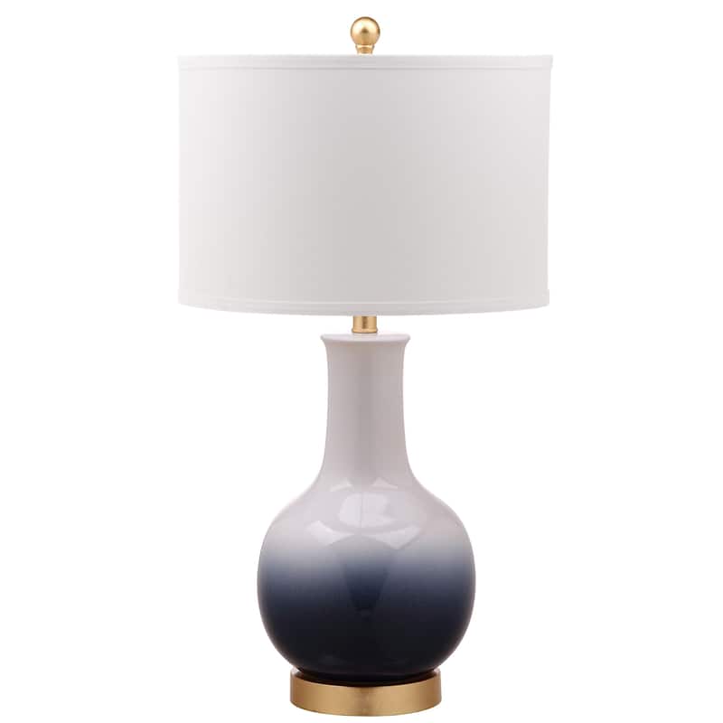 SAFAVIEH Lighting Maissa Grey/ White 28-inch LED Table Lamp - 15"x15"x28" - 15Wx15Dx28H - Navy/White