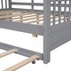 preview thumbnail 14 of 14, Gray Full Size Wooden House Bed with Trundle & Storage Shelf