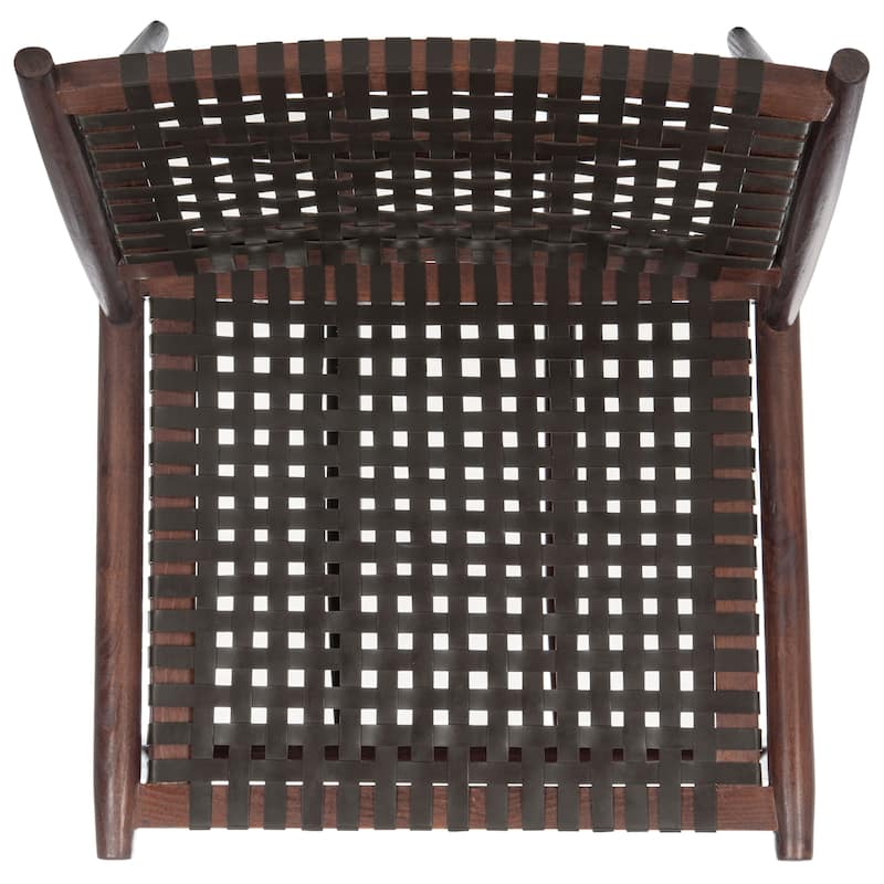 SAFAVIEH Soleil Squared Leather Woven Accent Chair - 26" W x 31.5" L x 30.7" H