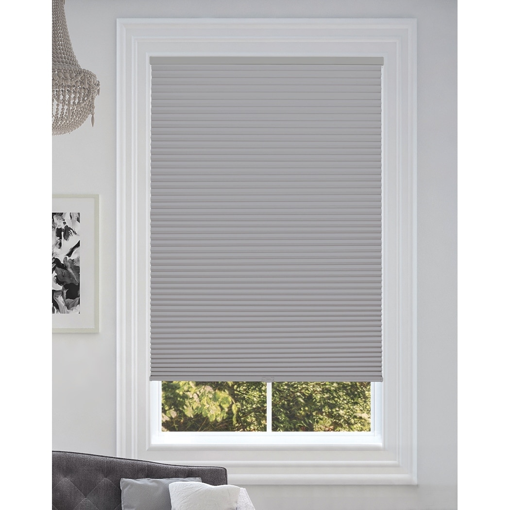 BlindsAvenue Cordless Blackout Cellular Honeycomb Shade, 9/16" Single Cell, Gray Sheen