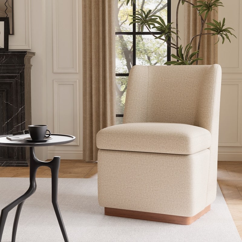 Modern Upholstered Accent Chair with Back for Dining Room, Living Room, Bedroom