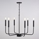 preview thumbnail 11 of 9, Beldon 6 Light Black Contemporary Chandelier Candelabra - 26-in W x 23.75-in H x 26-in D
