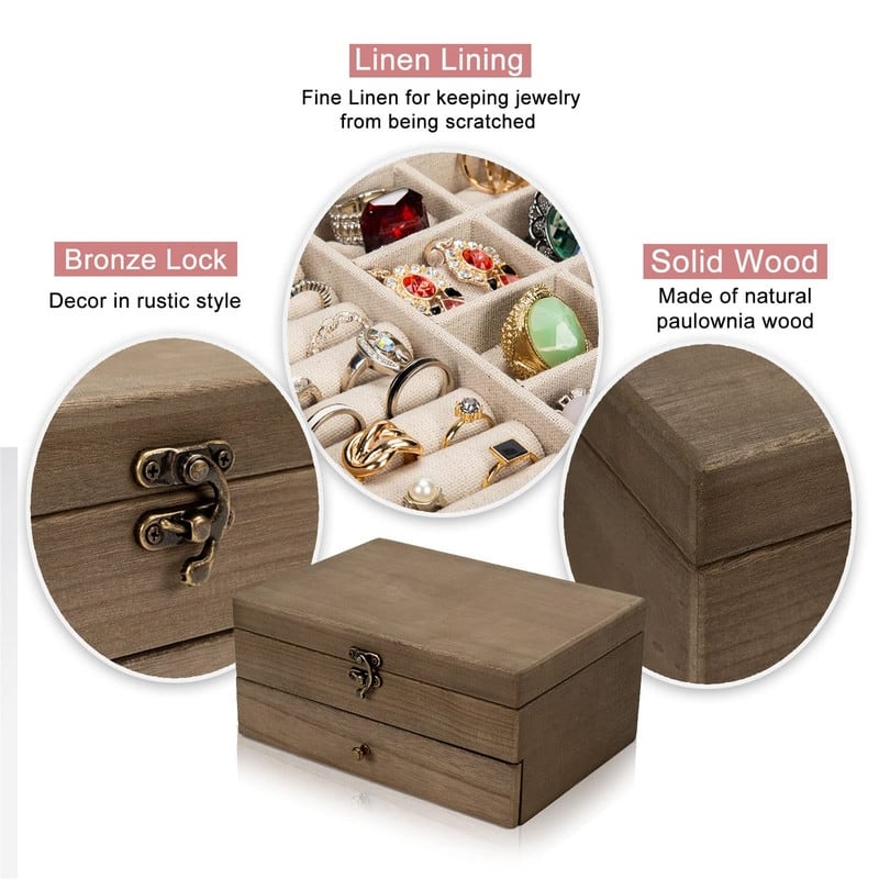 Jewelry Box for Women - 7"D x 10"W x 4.8"H
