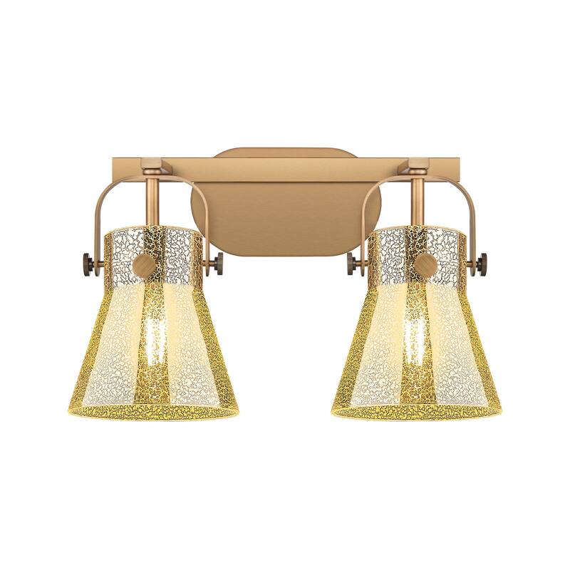 Innovations Lighting 423-2W-11-17 Pilaster II Cone Vanity Pilaster II - Brushed Brass / Mercury