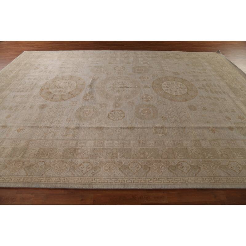 Vegetable Dye Oushak Turkish Large Rug Handmade Wool Carpet - 10'0"x 13'6"
