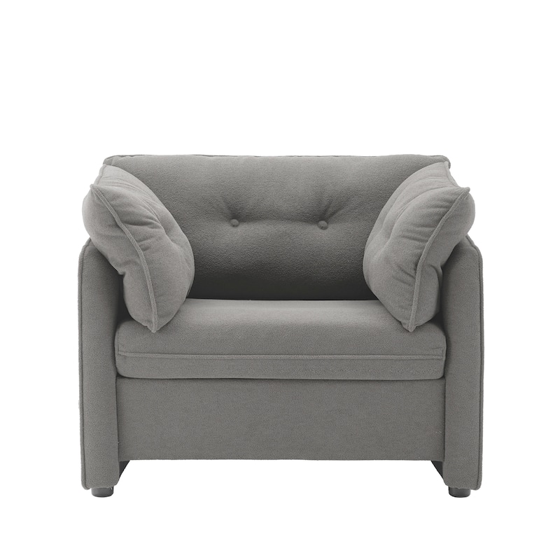 Chenille Lounge Chair with Thick Cushion & Armrests