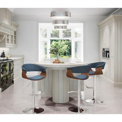 Carson Carrington Samantha Adjustable Bar Stool with Rounded T Footrest (Set of 3)