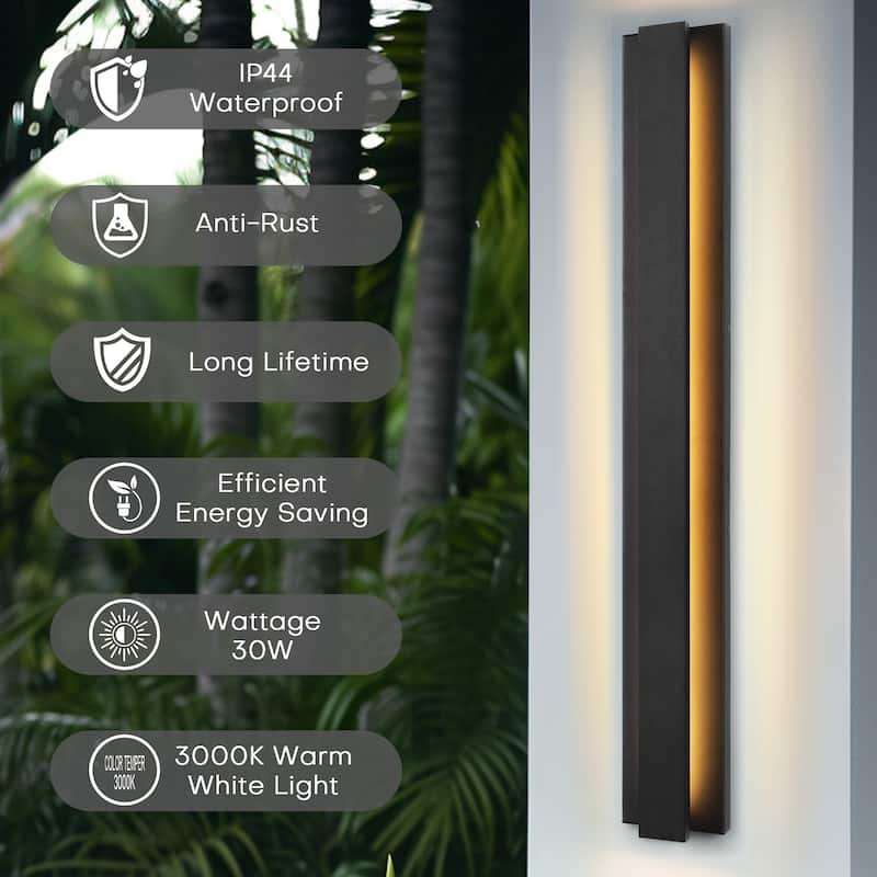 Black Modern/Contemporary LED Outdoor Wall Lantern Sconce