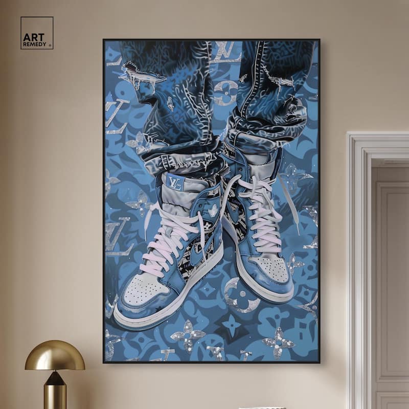 Blue Dreams Sneakers Canvas by Art Remedy